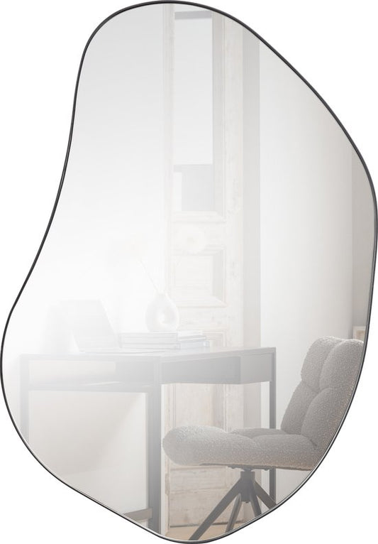 WOOOD Romee Organische Spiegel - Metaal - Zwart - 100x70x4 cm
