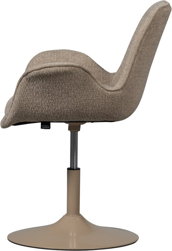 WOOOD Marten Eetkamerstoel in hoogte verstelbaar - Geweven Stof - Zand/Beige - 90x70x66 cm