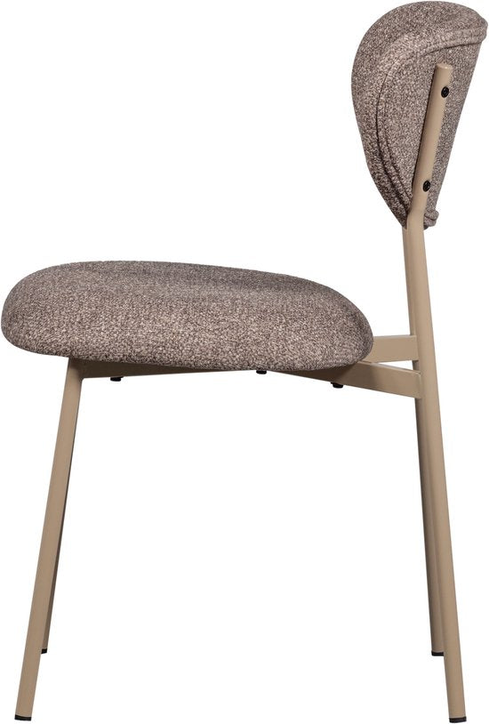 WOOOD Valor Eetkamerstoelen - Polyester - Zand- Set van 2