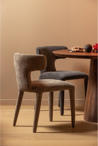 WOOOD Permit Eetkamerstoelen - Polyester - Zand - Set van 2