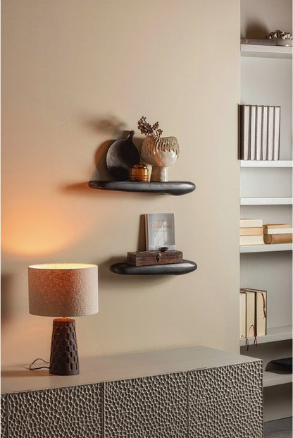 WOOOD Rock Wandplank - Aluminium - Zwart - 7x60x13