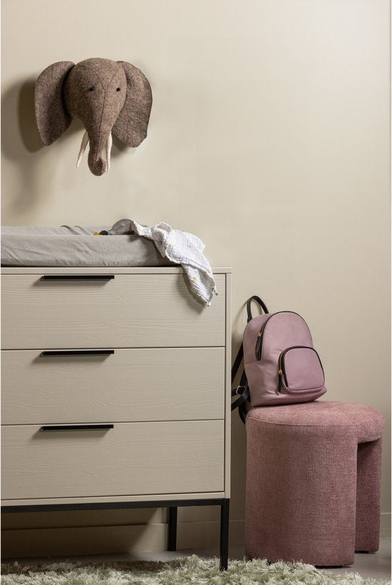 WOOOD Charlie Kruk - Chenille Stof- Blush/Roze - 47x45x45 cm