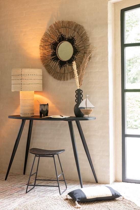 J-Line console Ovaal - hout - zwart