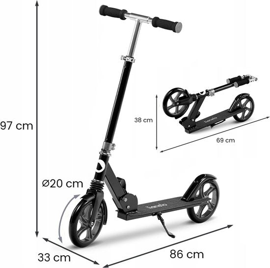 Lionelo Luca Step - Opvouwbare Scooter tot 100 kg - ABEC-7 Lagers - 200 mm Wielen - ShockResist Demping - 3 Hoogte-instellingen Tweede kans