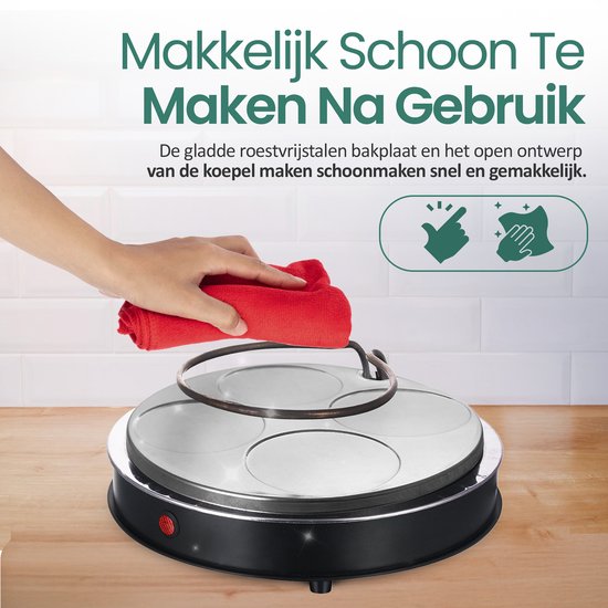 Emerio Pizzarette Origineel - 6 Persoons Pizza Oven - Handgemaakte Terracotta Koepel - 6 Geïsoleerde Bakspatels