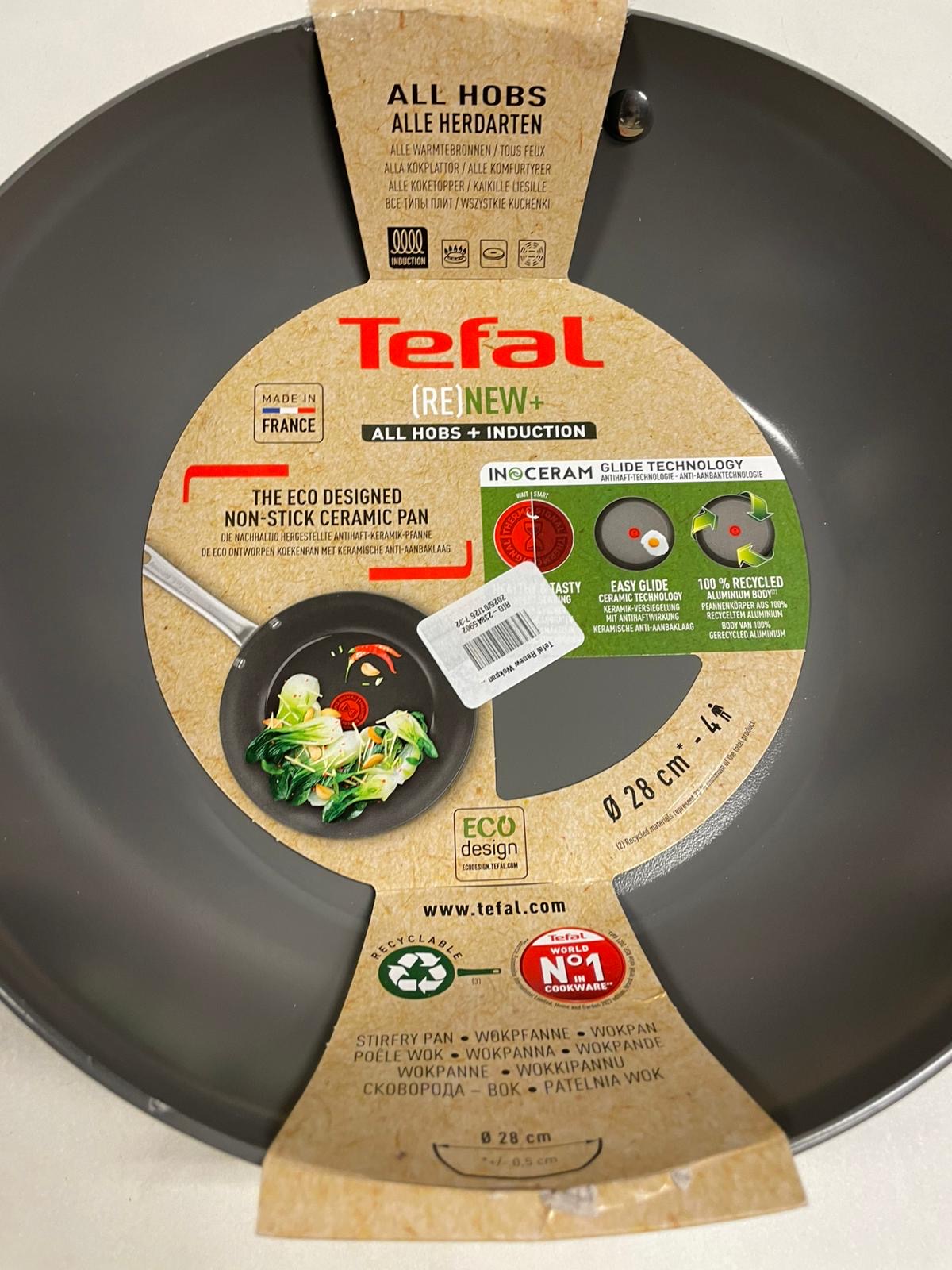 Tefal Renew+ Wokpan - Ø28 cm - Keramisch - PFAS-vrij - Geschikt voor Inductie