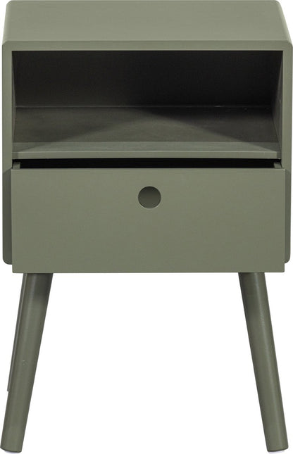WOOOD Ozzy Nachtkastje - Hout - Warm Groen - 53x36x30 cm