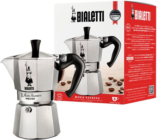 Bialetti Moka Express - Percolator - 6 kops - Aluminium Tweede kans