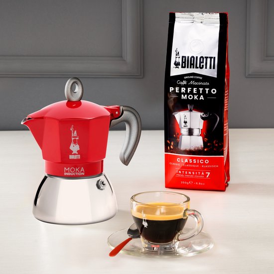 Bialetti Moka Induction - Percolator - Rood - 2 kops Tweede kans