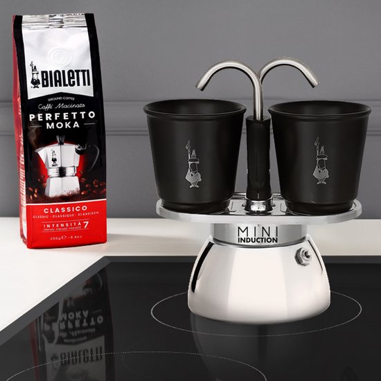 Bialetti Mini Express - Percolator - 2 kops - inductiegeschikt - met 2 kopjes Tweede kans