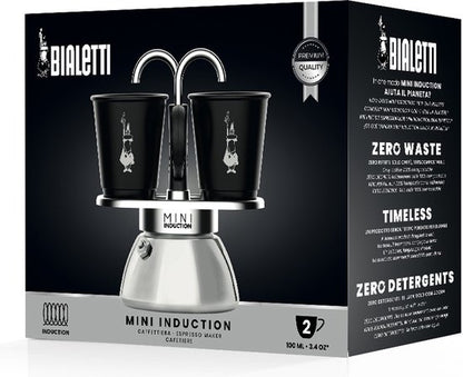 Bialetti Mini Express - Percolator - 2 kops - inductiegeschikt - met 2 kopjes Tweede kans