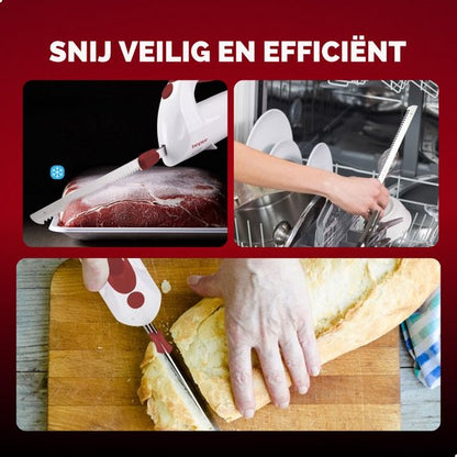 Beper BP.790- Elektrisch Mes - Elektrisch Broodmes - Vlees - Groente - Fruit - Broodsnijder - Vaatwasserbestendige messen - Wit Tweede kans
