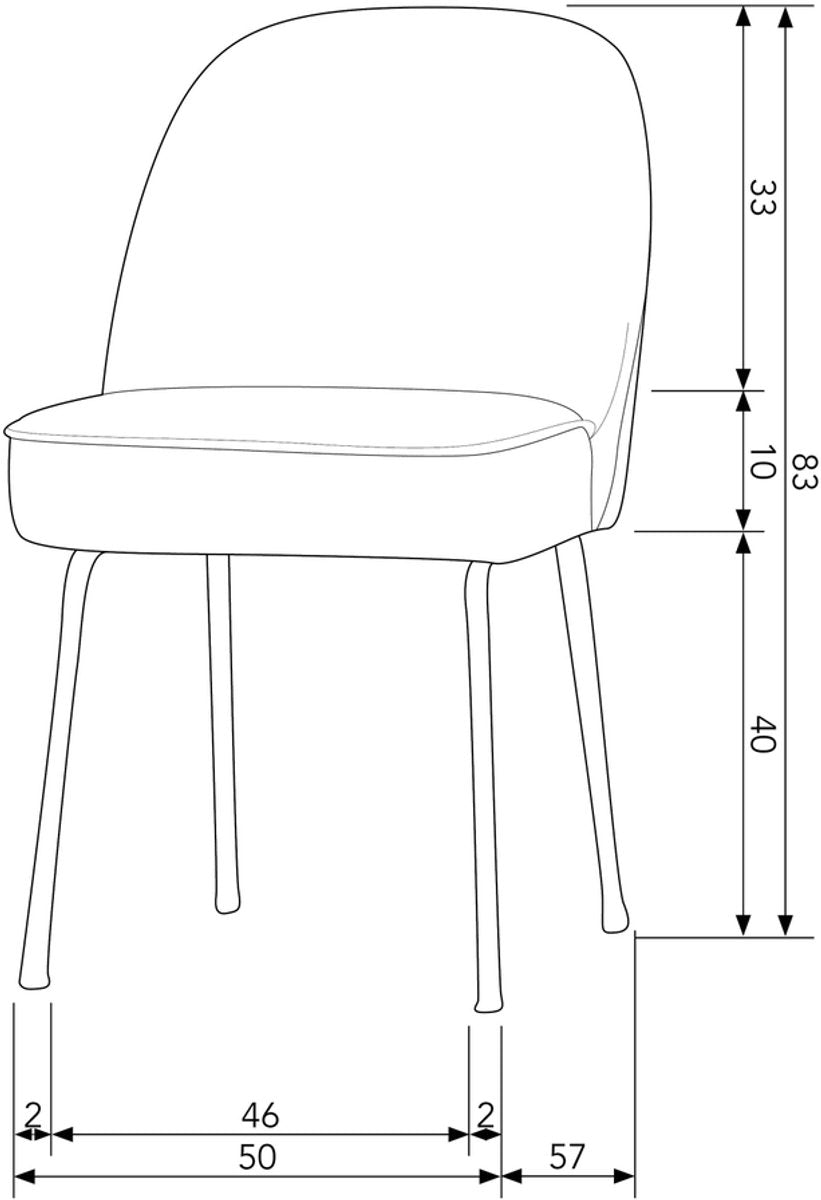 WOOOD Vogue Eetkamerstoel - Fluweel - Honinggeel - 83x50x60
