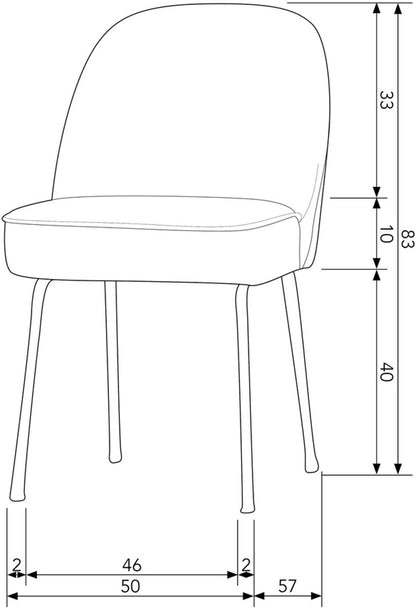 WOOOD Vogue Eetkamerstoel - Fluweel - Honinggeel - 83x50x60