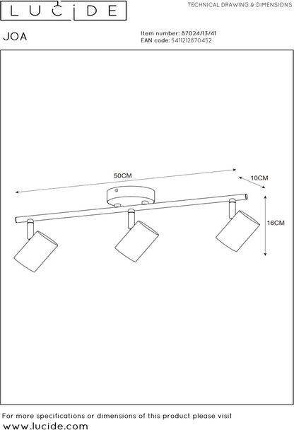 Lucide JOA - Plafondspot (Plafondlamp) - 3xGU10 - Taupe