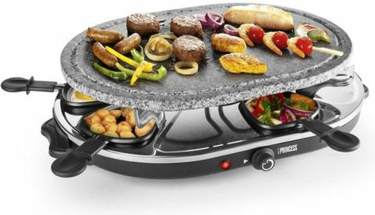 Princess Gourmetstel 162720 - Oval Steengrill & Raclette Party – 8 personen - 2 meter snoer