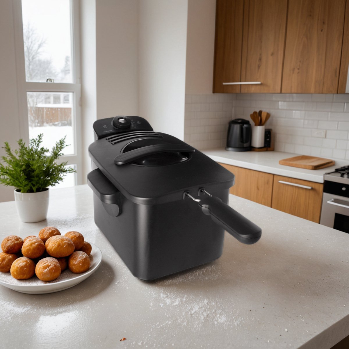 Inventum GF431B - Frituurpan - 3 liter - Tot 190 graden - 2200 watt - Koude zone - Friteuse - Zwart Tweede kans