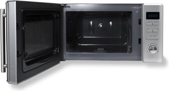 Inventum MN207S - Vrijstaande solo-magnetron - 20 liter - 800 watt - 8 kookprogramma's - RVS/Zwart Tweede kans