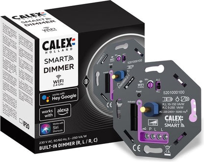 Calex Smart LED Dimmer - Wifi - Inbouw - 5-250W - Fase Aan/Afsnijding - Universeel Tweede kans
