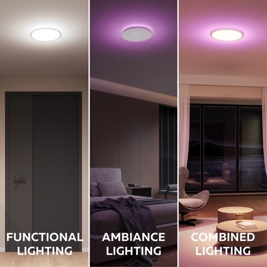 Calex Halo Slimme Plafonnière - Smart Plafondlamp 30cm - RGB en Warm Wit Licht - Wit Tweede kans