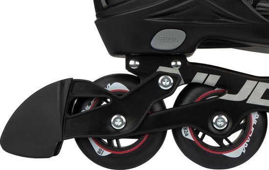 Nijdam Skeelers - Verstelbaar - Volwassenen - Tarmac Tremor - Zwart - Maat 43-47