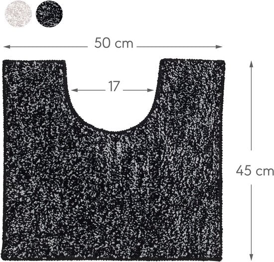 Sealskin Speckles Toiletmat 45x50 cm - 100% Gerecycled Polyester - Zwart Tweede kans