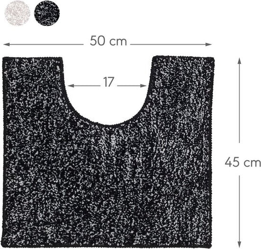 Sealskin Speckles Toiletmat 45x50 cm - 100% Gerecycled Polyester - Zwart Tweede kans
