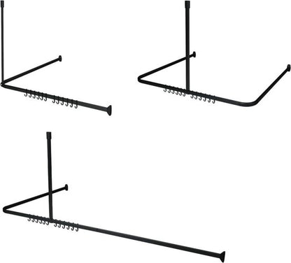 Sealskin Easy Roll - Douchegordijnstangset - Universeel - L en U vorm montage - 90x90x90 cm - Zwart Tweede kans