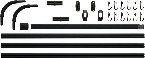Sealskin Easy Roll - Douchegordijnstangset - Universeel - L en U vorm montage - 90x90x90 cm - Zwart Tweede kans