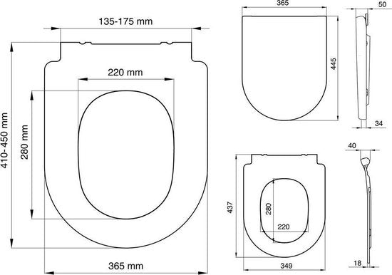 Tiger Stax - WC bril - Toiletbril met deksel - Soft Close - Easy Clean functie - Thermoplast - Wit Tweede kans