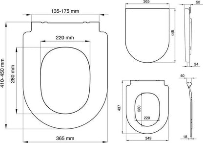 Tiger Stax - WC bril - Toiletbril met deksel - Soft Close - Easy Clean functie - Thermoplast - Wit Tweede kans