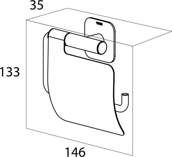 Tiger Colar - Wc rolhouder met klep - Zonder te boren - Toiletrolhouder zelfklevend - Zwart Tweede kans