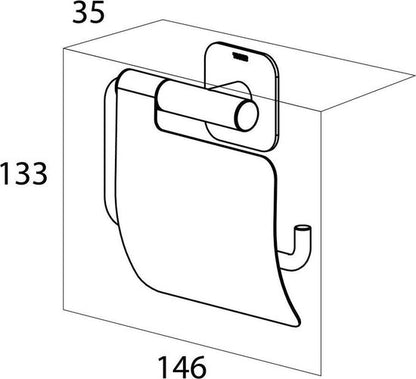 Tiger Colar - Wc rolhouder met klep - Zonder te boren - Toiletrolhouder zelfklevend - Zwart Tweede kans