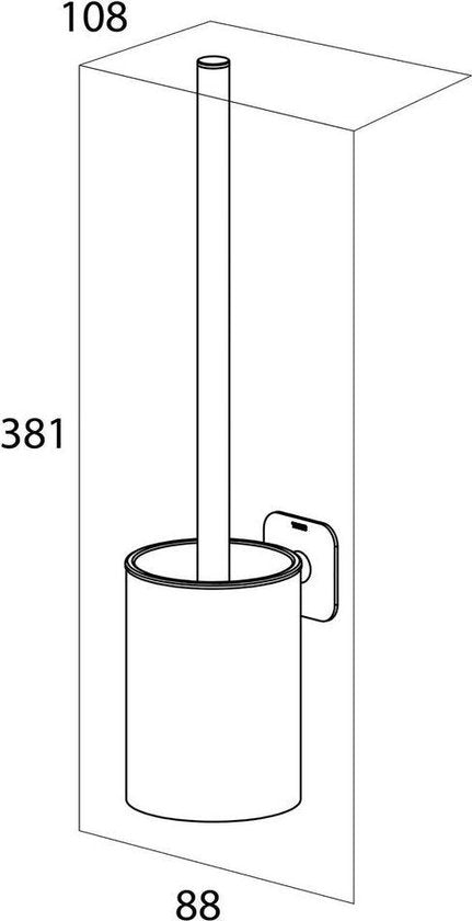 Tiger Colar - Wc borstel met houder - Zonder te boren - Zelfklevend 3M tape - Zwart Tweede kans