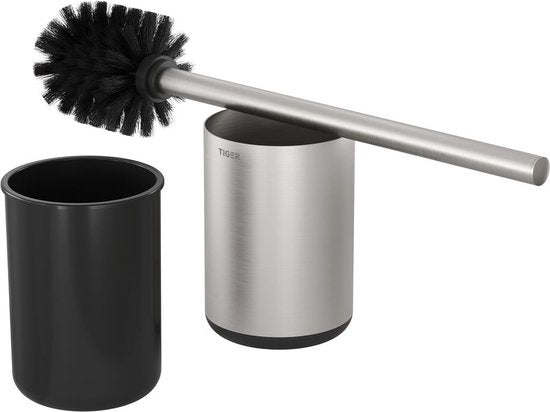 Tiger Cooper - Toiletborstel met houder vrijstaand - RVS geborsteld / Zwart Tweede kans