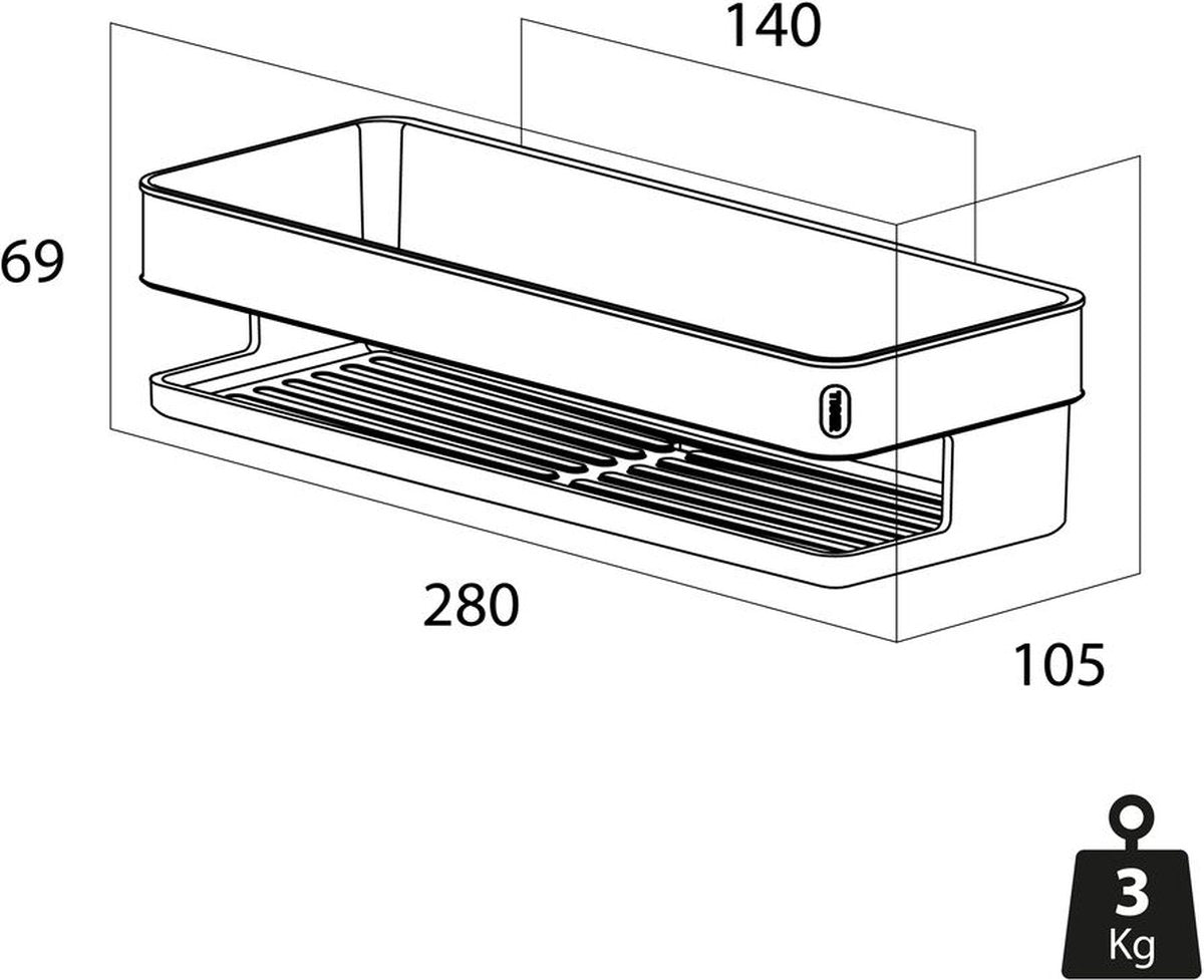 Tiger Cooper - Doucherek - Douchemand 28 cm - Zwart / RVS geborsteld Tweede kans