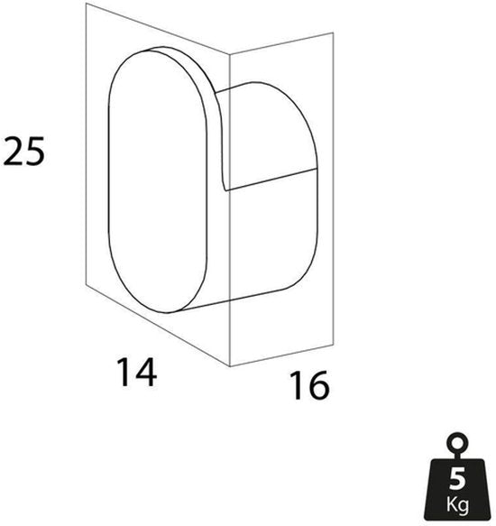Tiger Carv - Handdoekhaakjes klein (2 stuks) - 1,6 x 1,4 x 2,5 cm - incl. schroeven en pluggen - Zwart Tweede kans