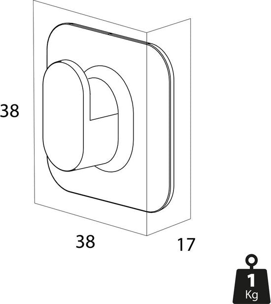 Tiger Carv - Handdoekhaak medium - Zonder boren - 3M tape zelfklevend - Zwart Tweede kans