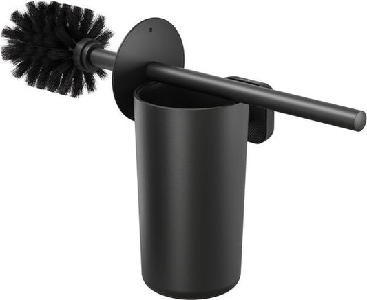 Tiger Carv - Toiletborstel met houder - WC borstel met houder hangend - Zonder boren - Wandmontage - Boren of lijmen - Zwart Tweede kans