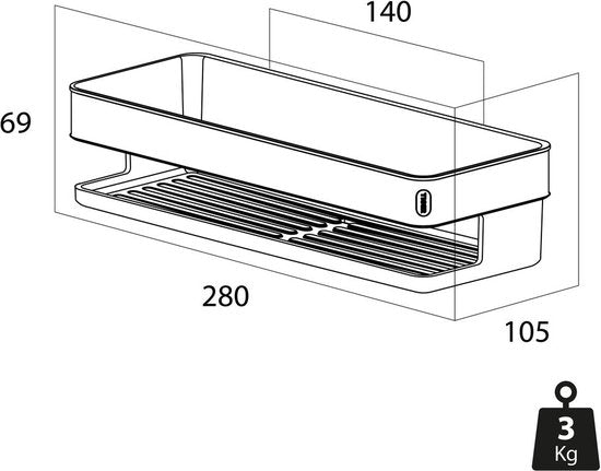 Tiger Carv - Doucherek - Douchemand 28 cm - Zonder boren - Boren of lijmen - RVS - Mat Zwart Tweede kans
