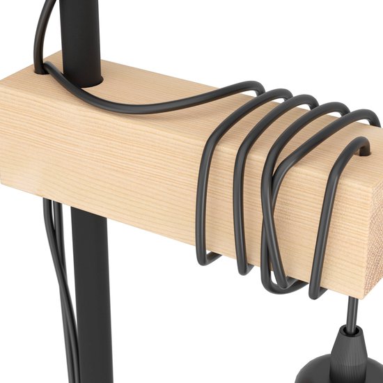 EGLO Townshend Vloerlamp - E27 - 2 Lichts - Zwart/Bruin - FSC Hout tweede kans