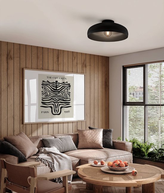 EGLO Mogano Plafondlamp - E27 - Ø 40 cm - Zwart