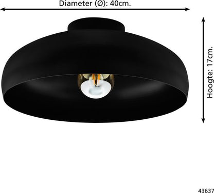 EGLO Mogano Plafondlamp - E27 - Ø 40 cm - Zwart