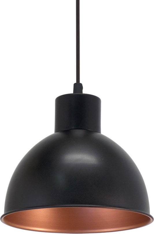 EGLO Truro 1 Hanglamp - E27 - Ø 21 cm - Zwart/Koper Tweede kans