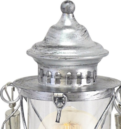 EGLO Vintage Bradford - Tafellamp - 1 Lichts - Antiek Zilver - Helder Glas Tweede kans
