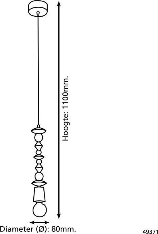 EGLO Vintage Avoltri - Hanglamp - 1 Lichts - Patina Wit