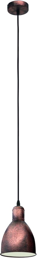 EGLO Priddy 1 Hanglamp - E27 - Ø 15,5 cm - Koper/Antiek tweede kans