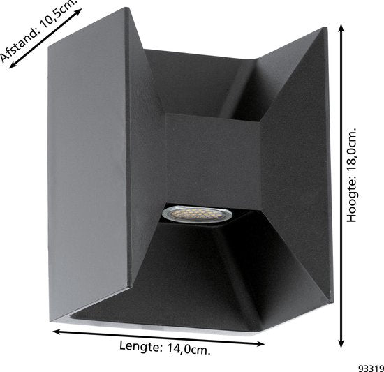 EGLO Morino Wandlamp Buiten - LED - 18 cm - Antraciet Tweede kans