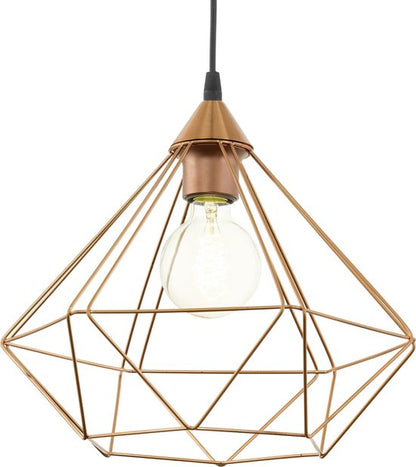 EGLO Tarbes Hanglamp - E27 - Ø 32,5 cm - Zwart/Koper