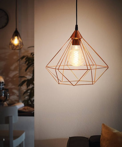 EGLO Tarbes Hanglamp - E27 - Ø 32,5 cm - Zwart/Koper